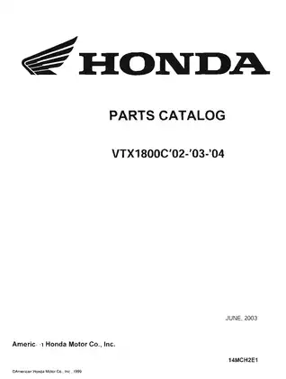 2002-2004 Honda VTX1800C, VTX1800 parts catalog Preview image 1