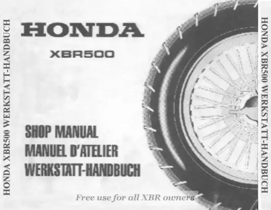 1985-1989 Honda XBR500 shop manual Preview image 1
