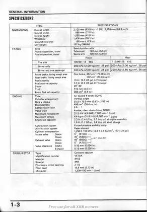 1985-1989 Honda XBR500 shop manual Preview image 4