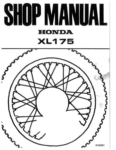 1973–1978 Honda XL175 Shop Manual (P/N 6136201)