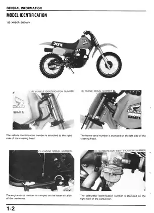 Comprehensive Honda XR80R & XR100R Motorcycle Service Manual (1985-1991) Preview image 3