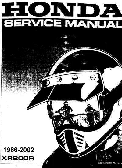 1986–2002 Honda XR200R/XR200 Service Manual (P/N 61KT001)