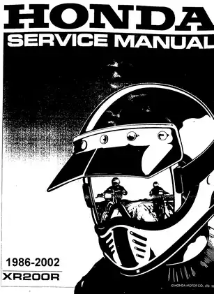 1986-2002 Honda XR200R, XR200 service manual Preview image 1