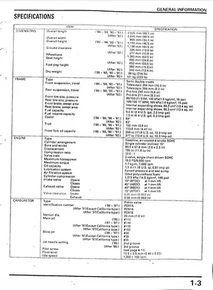 1986-2002 Honda XR200R, XR200 service manual Preview image 5