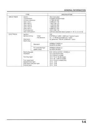 1987-2000 Honda XR600R, XR600 service manual Preview image 5