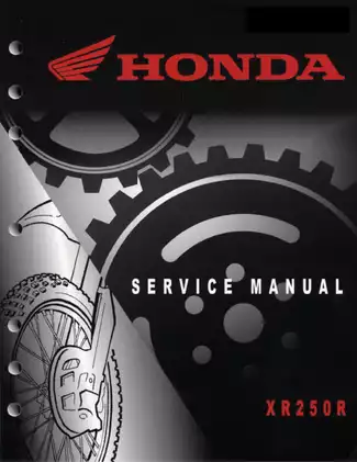1996-2004 Honda XR250, XR250R service manual