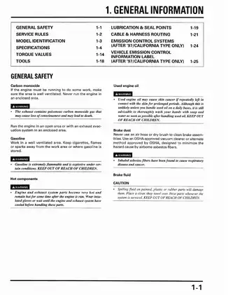 1996-2004 Honda XR250, XR250R service manual Preview image 4