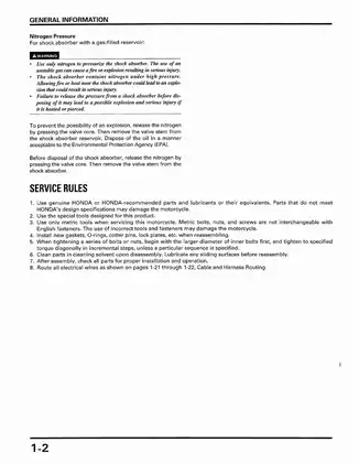 1996-2004 Honda XR250, XR250R service manual Preview image 5