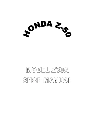 1969–1999 Honda Z50A, Z50 Moped Factory Shop Manual