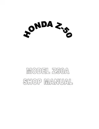 1969-1999 Honda Z50R, Z50A, Z50 shop manual Preview image 1