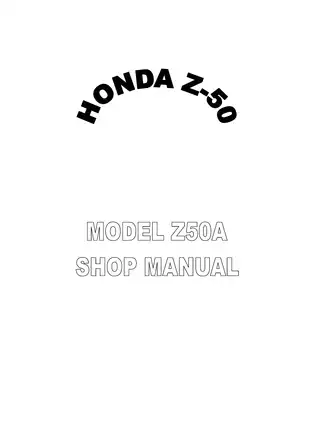 1969-1999 Honda Z50R, Z50A, Z50 shop manual