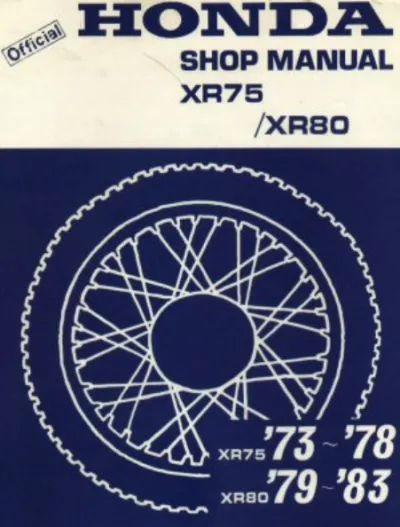 1973–1983 Honda XR75 / XR80 OEM Shop Manual (P/N HOC7580SM )