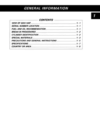 1988-1994 Suzuki GSX1100F Katana service manual Preview image 4