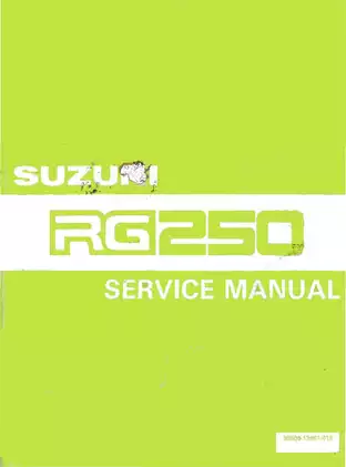 1983-1987 Suzuki RG250, RG250W service manual