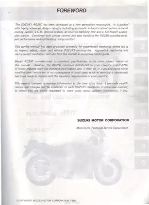 1983-1987 Suzuki RG250, RG250W service manual Preview image 2
