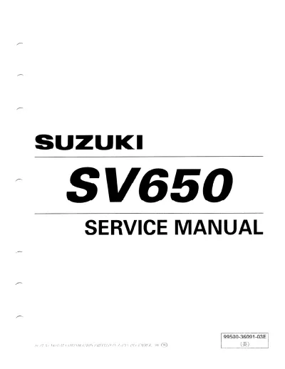 1999–2002 Suzuki SV650 Service & Repair Manual (P/N 99500-36091-03E)