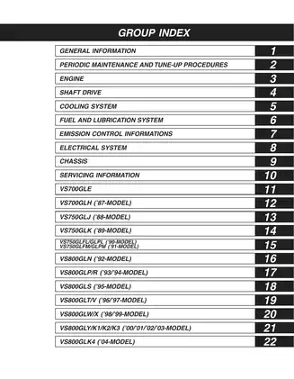 1986-1987 Suzuki VS700, VS700GL, 800GL service manual Preview image 4