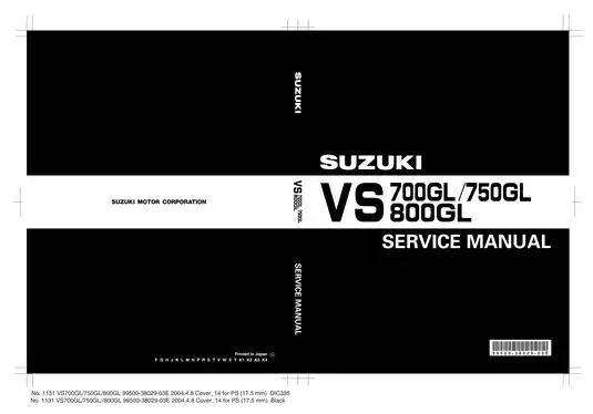 1988-1991 Suzuki VS750, VS750GL service manual