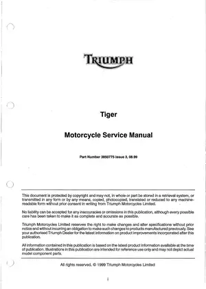 1999-2000 Triumph Tiger 900 service manual Preview image 2