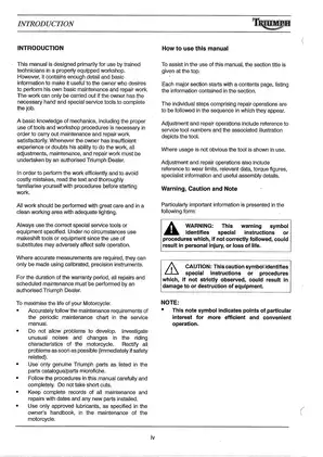1999-2000 Triumph Tiger 900 service manual Preview image 5