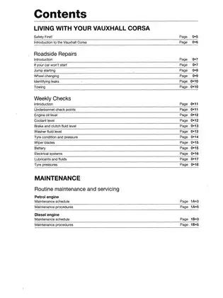 Vauxhall Corsa (2000-2003) Service & Repair Manual - Complete Guide Preview image 4