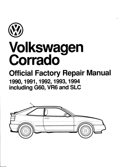 1990–1994 Volkswagen Corrado Service & Repair Manual
