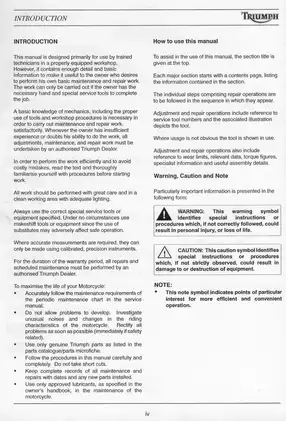 Triumph Sprint ST & RS Motorcycle Service Manual (1999-2000) - Comprehensive Repair Guide Preview image 5