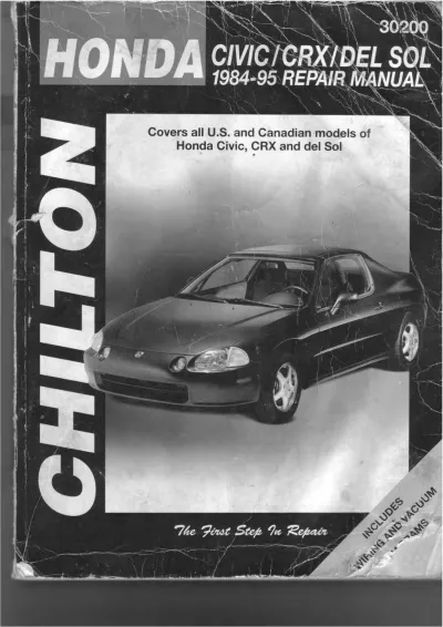 Honda Civic, CRX, and DEL SOL 1984–1995 Repair Manual (P/N 0-8019–8683-4)
