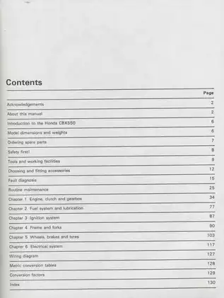Honda CBX550 Workshop Manual (1982-1986): Your Comprehensive Guide to Maintenance and Repair Preview image 4