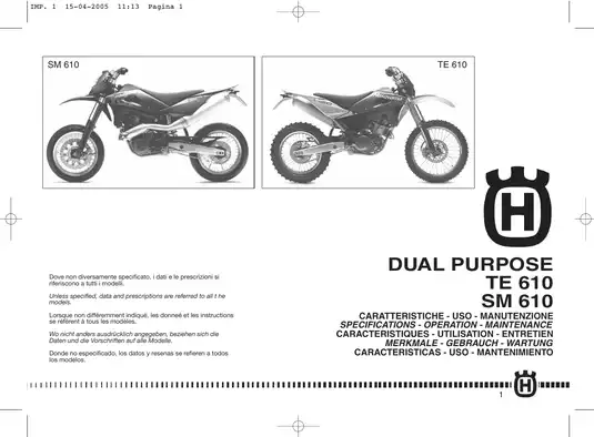 MV Agusta TE 610 Owner's Manual & Maintenance Guide Preview image 5