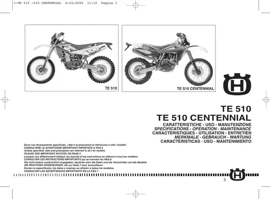 MV Agusta TE 510 Centennial Owner’s Manual Preview image 3