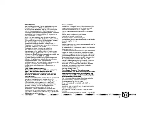 Husqvarna Motorcycle Service Manual (TE, TC, SM Models) Preview image 4