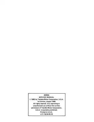 1986-1990 Yamaha Big Wheel BW80S service manual Preview image 2
