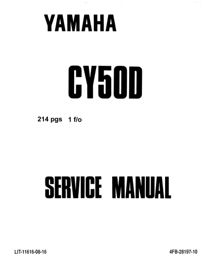 Preview: 1992–2001 Yamaha Jog CY50D Scooter Service Manual (P/N LIT-11616-08-16)