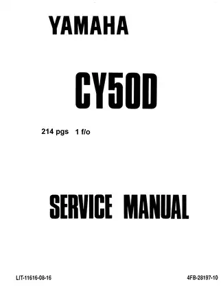 1992-2001 Yamaha Jog CY 50 scooter repair manual