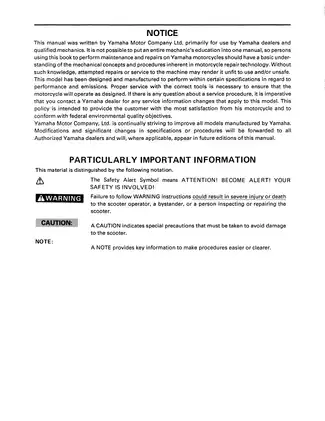 1992-2001 Yamaha Jog CY 50 scooter repair manual Preview image 5