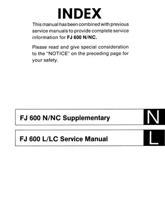 1984-1985 Yamaha FJ600, FJ600N/NC service manual Preview image 4