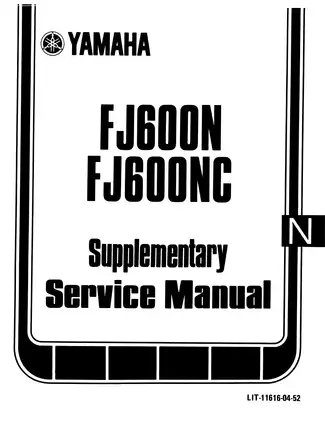 1984-1985 Yamaha FJ600, FJ600N/NC service manual Preview image 5