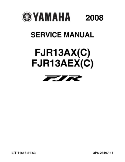 2008 Yamaha FJR13AX(C) / FJR13AEX(C) Service Manual (P/N LIT-11616-21–63)