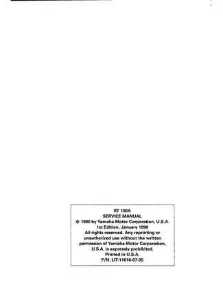 1990-2000 Yamaha RT100A service manual Preview image 2