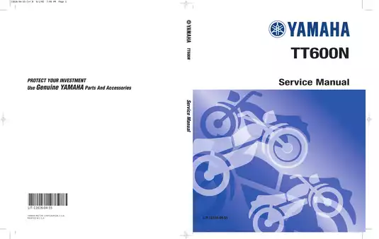 1985-1986 Yamaha TT600, TT600N service manual Preview image 1
