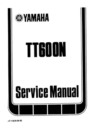 1985-1986 Yamaha TT600, TT600N service manual Preview image 2
