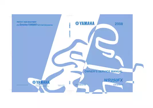 2008-2012 Yamaha WR250FX, WR250 owners service manual