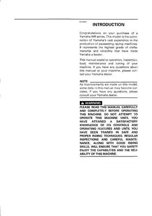 1998-1999 Yamaha WR400F(K), WR 400 owner´s service manual Preview image 4