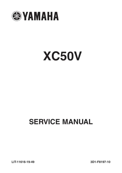 2005–2006 Yamaha XC50V / Vino Classic Service & Repair Manual (P/N LIT-11616-19–49)