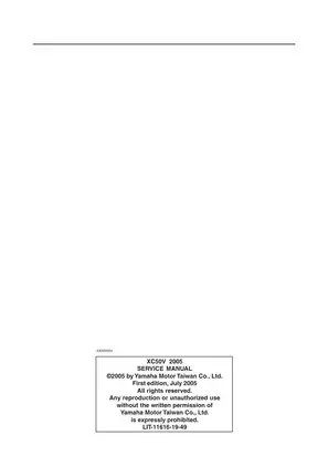 Yamaha XC50V Service Manual (2005) - Comprehensive Repair and Maintenance Guide Preview image 2