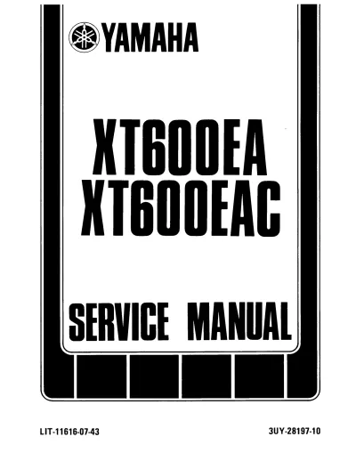 Yamaha XT600 Service Manual / 1990–1996 (P/N LIT-11616-07-43) – preview page 1
