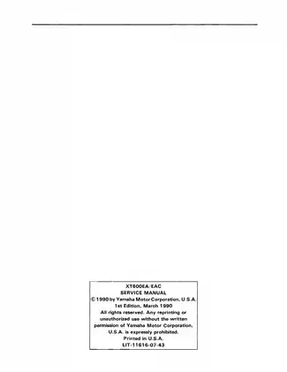 1990-1996 Yamaha XT600 service manual Preview image 2