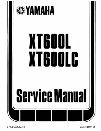 1984-1989 Yamaha XT600 service manual image