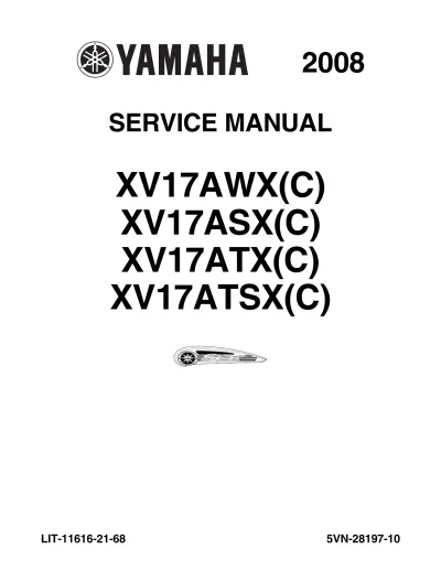 Preview: 2008 Yamaha Road Star XV17A Service Manual (P/N LIT-11616-21–68)